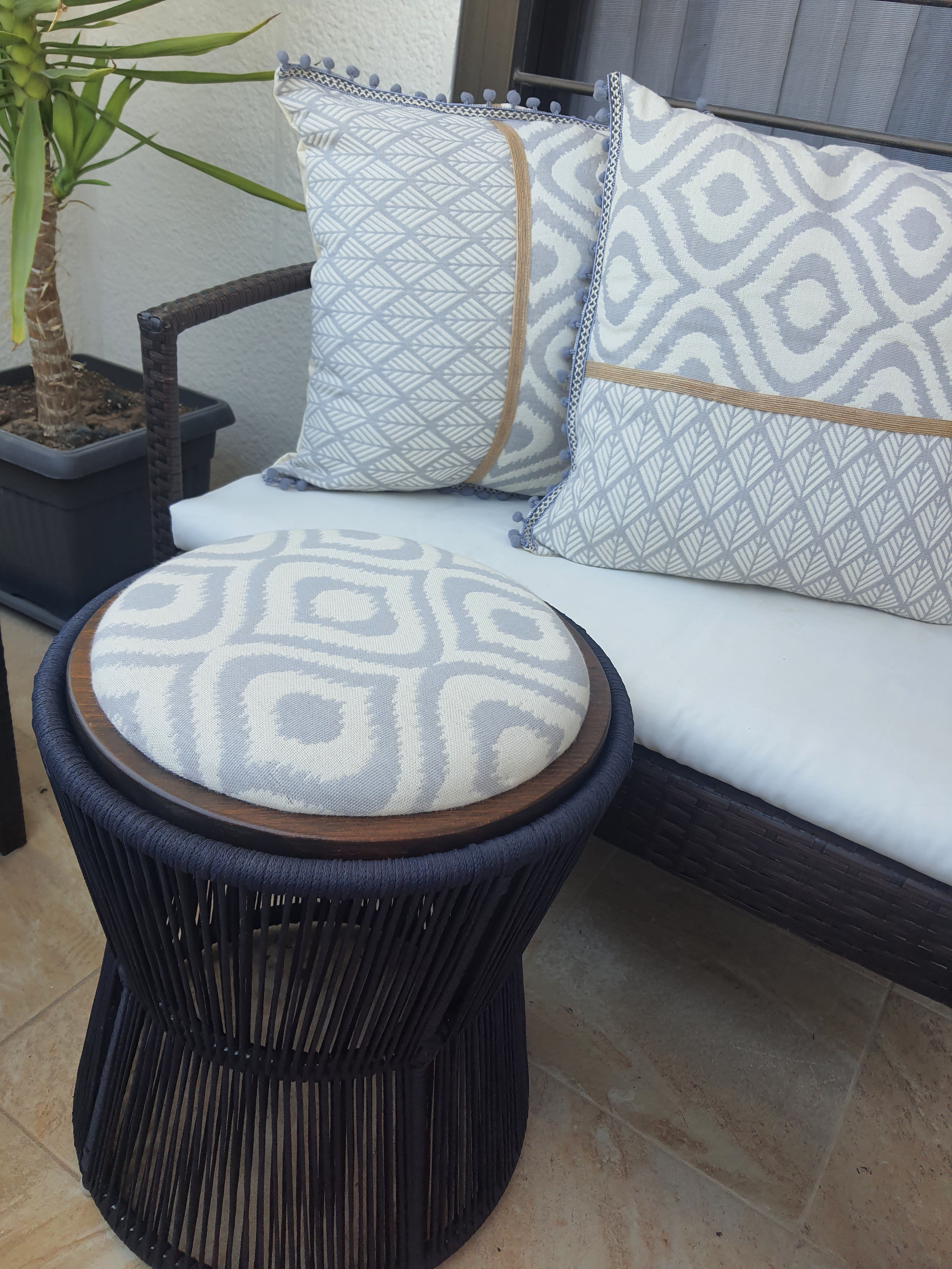 Navy Blue Double-Sided Stool