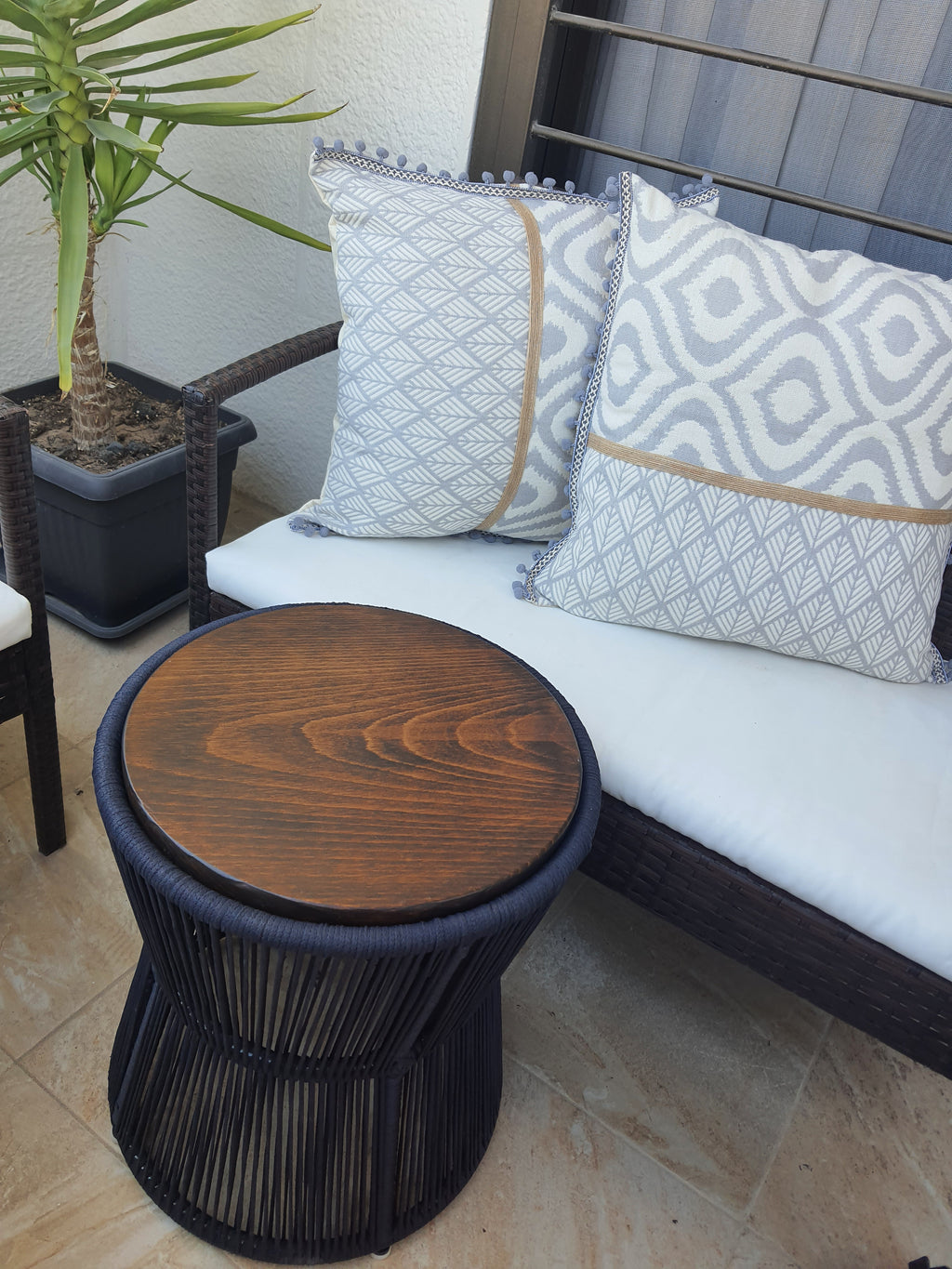 Navy Blue Double-Sided Stool