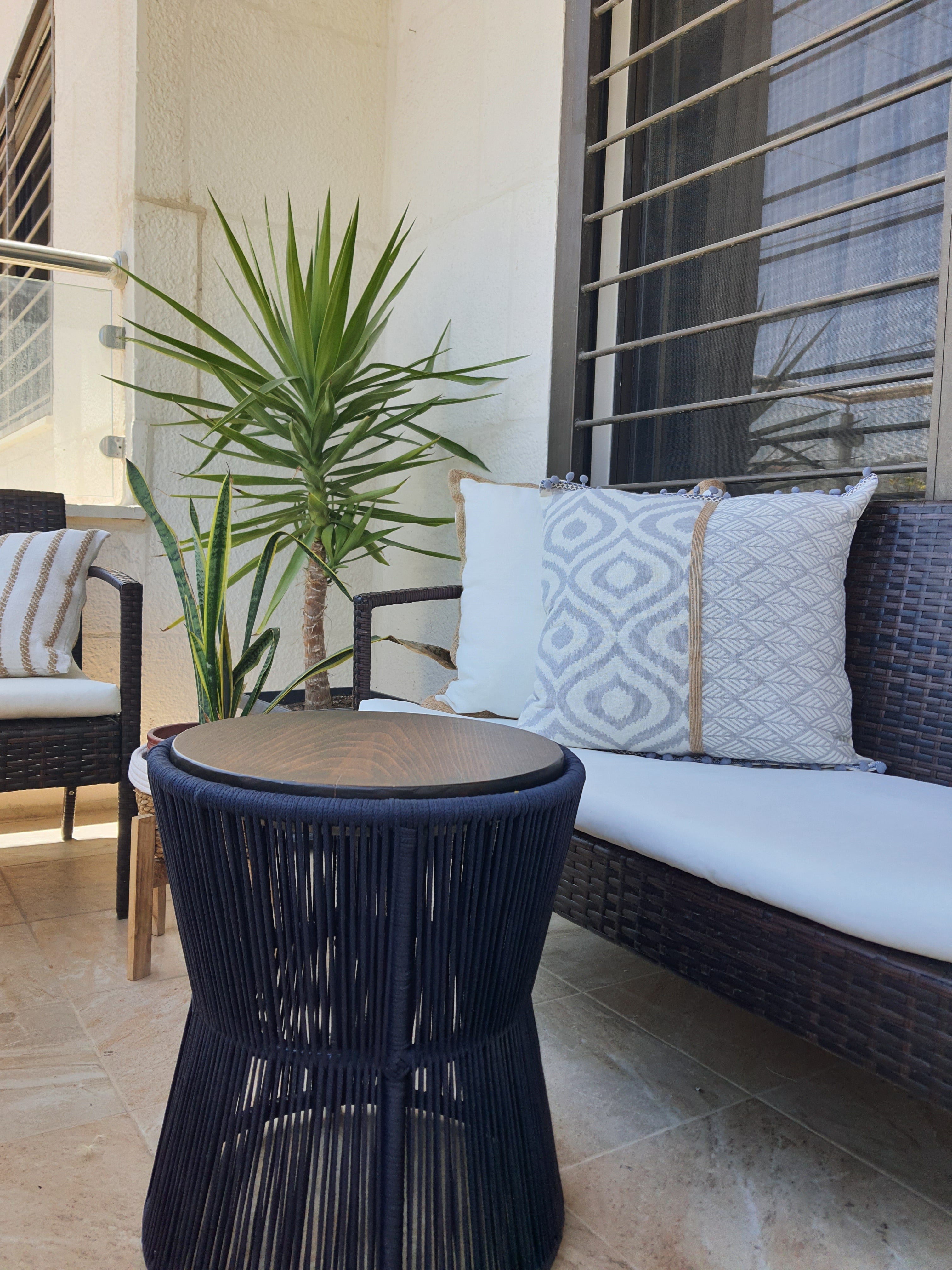 Navy Blue Double-Sided Stool