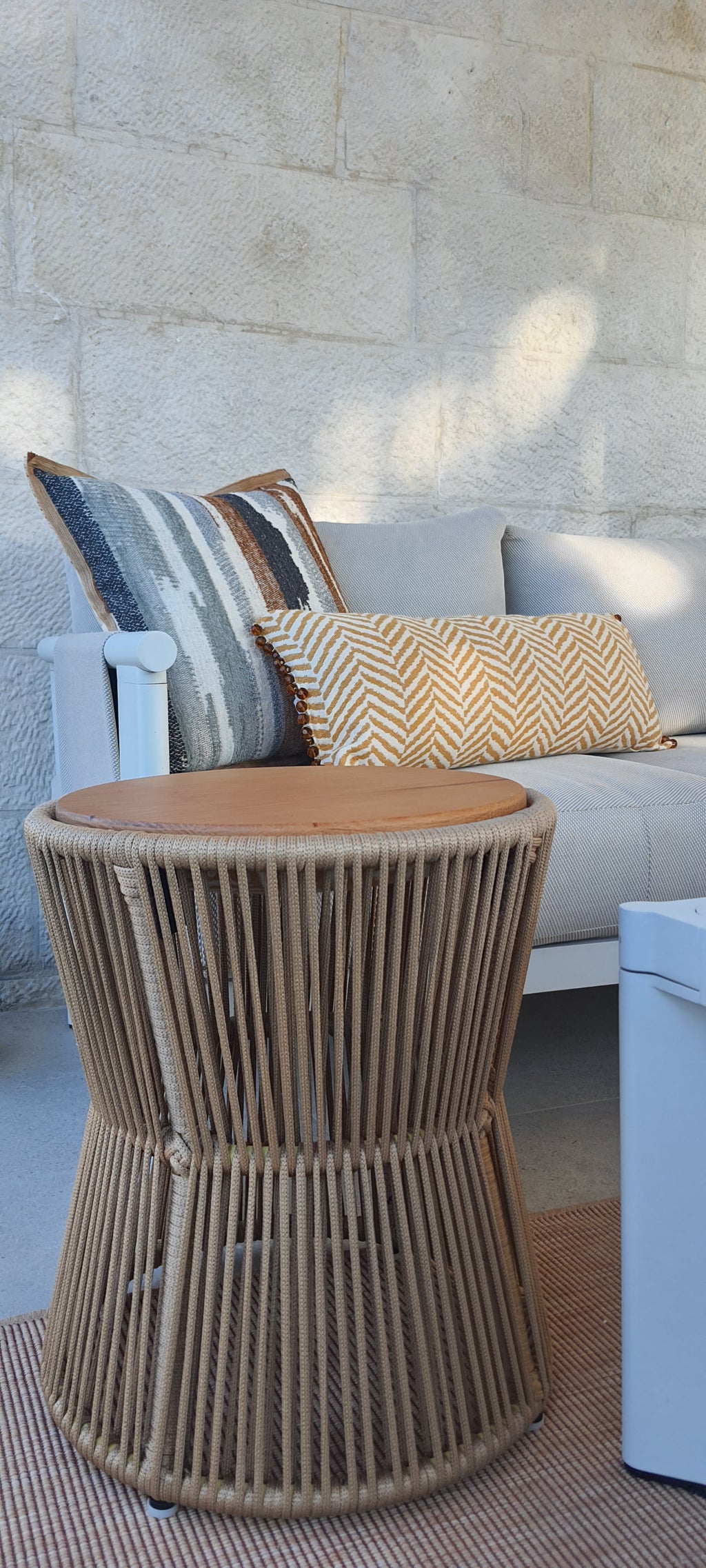 Mustard Double-Sided Stool