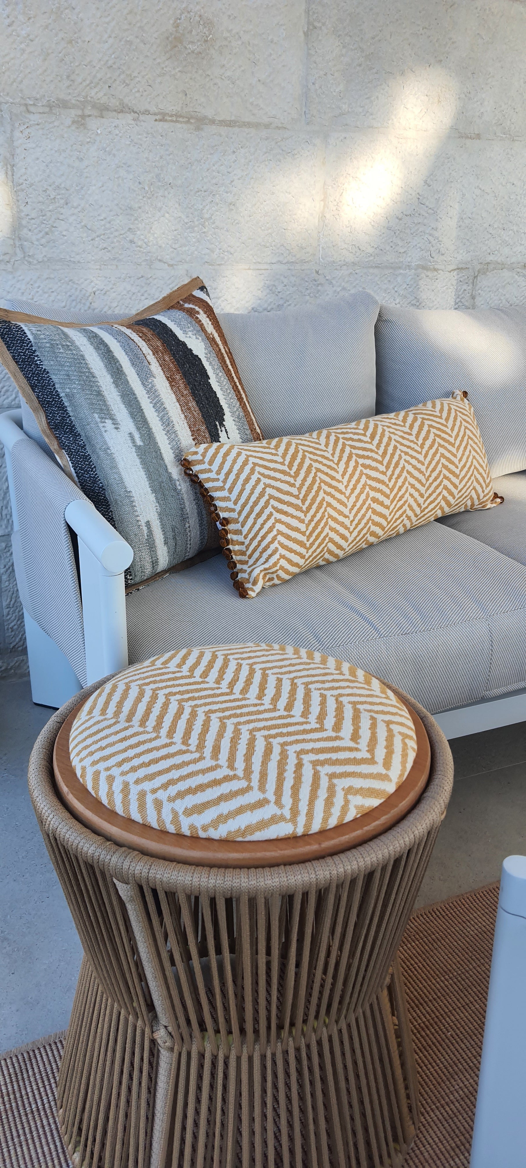 Mustard Double-Sided Stool