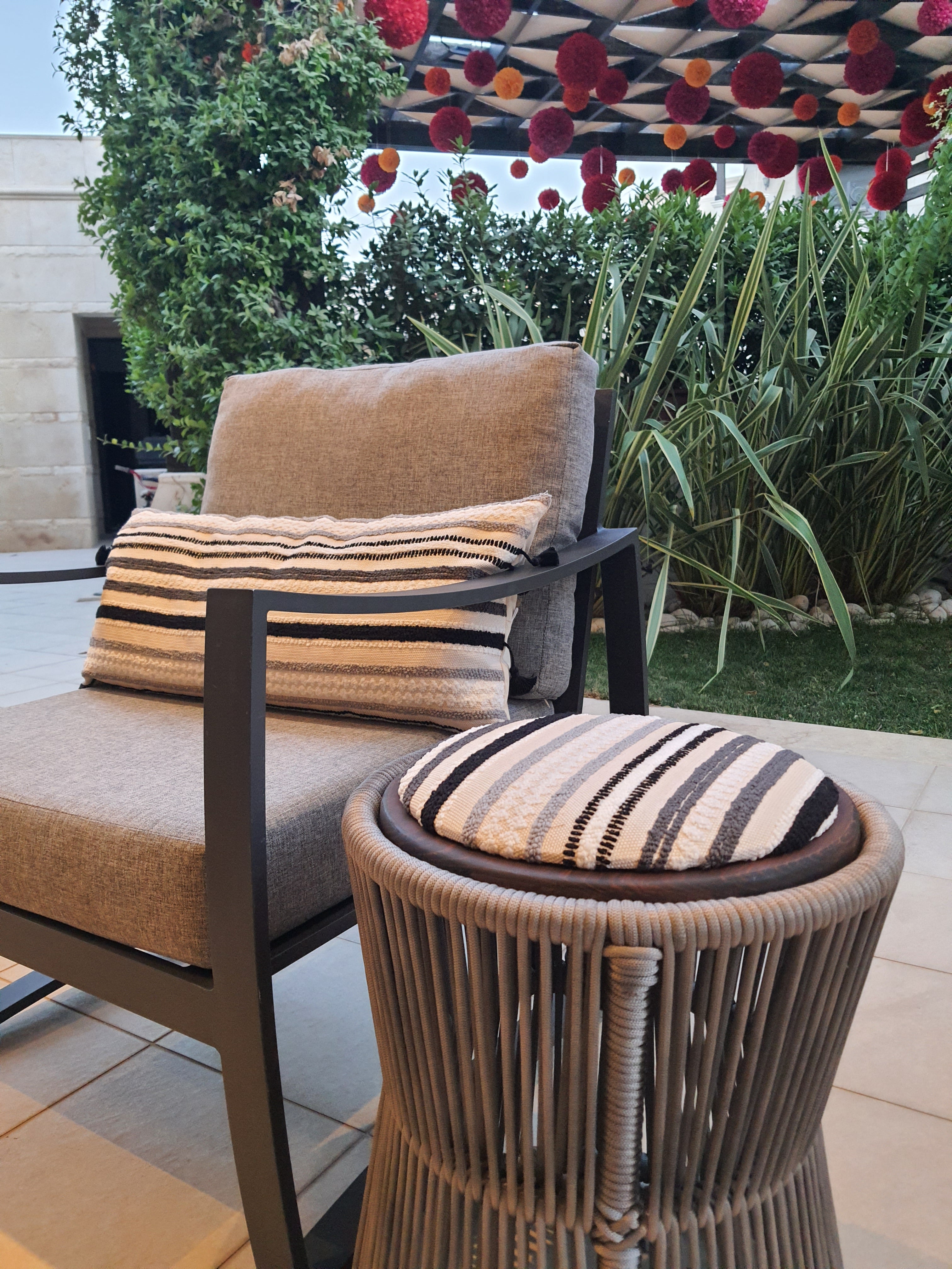 Grey Double-sided stool