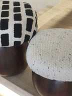 Off-white Boucle Mushroom Stool