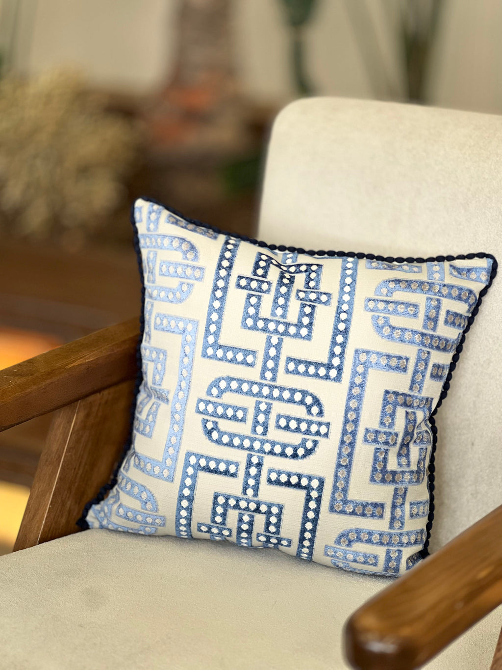 Royal blue cushion