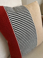 Hand weaved burgundy cushion