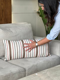 Striped cotton cushion
